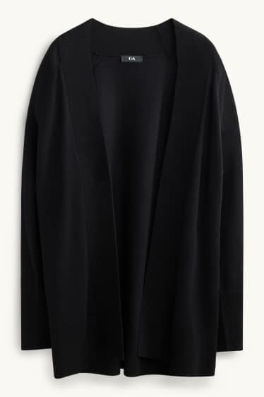 Damen - Lange Strickjacke - schwarz