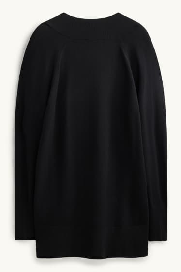 Damen - Lange Strickjacke - schwarz