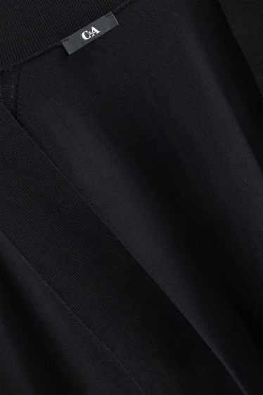 Damen - Lange Strickjacke - schwarz