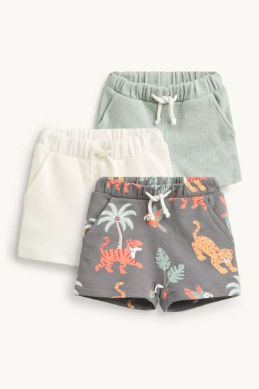 Baby Boys - Multipack of 3 - jungle - baby shorts - gray