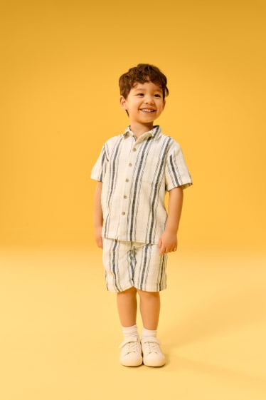 Children Boys - Shirt - striped - textured - cremewhite