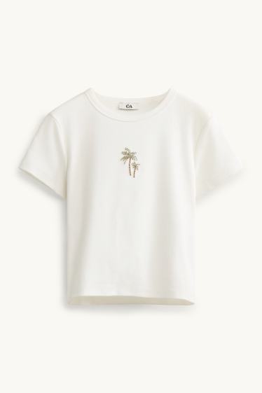 Dames - T-shirt - slim fit - wit