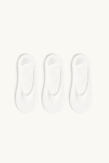 Femmes - Lot de 3 paires - chaussinettes - blanc