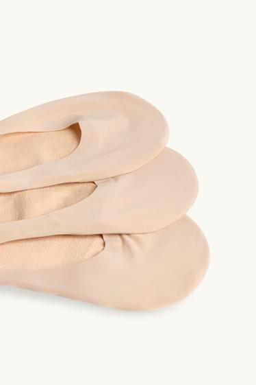 Damen - Multipack 3er - Füßlinge - beige