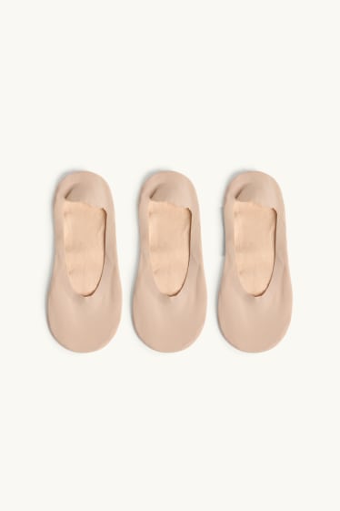 Damen - Multipack 3er - Füßlinge - beige