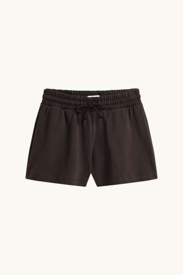 Femmes - Short en molleton - marron foncé
