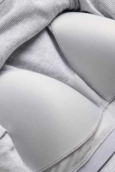 Damen - Top mit integriertem BH - grau