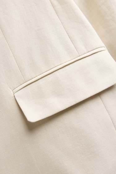 Mujer - Americana de oficina con parte de lino - regular fit - blanco