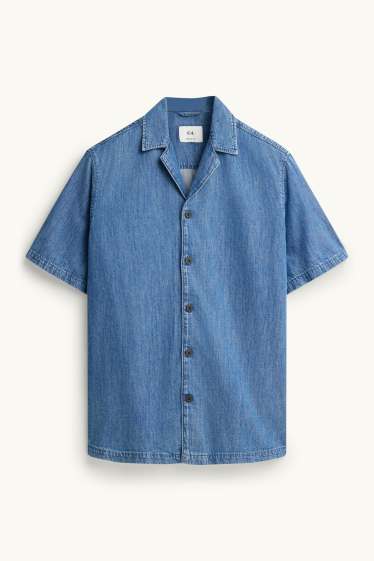 Heren - Spijkerblouse - relaxed fit - blauw