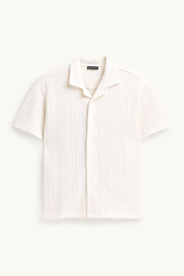 Enfants garçons - Chemise en maille - texturée - blanc