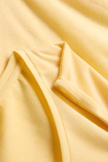 Femmes - T-shirt à col V - relaxed fit - jaune