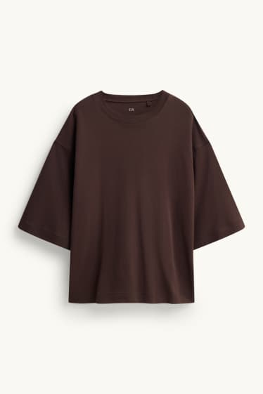 Damen - T-Shirt - Oversized - braun