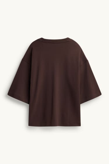 Damen - T-Shirt - Oversized - braun