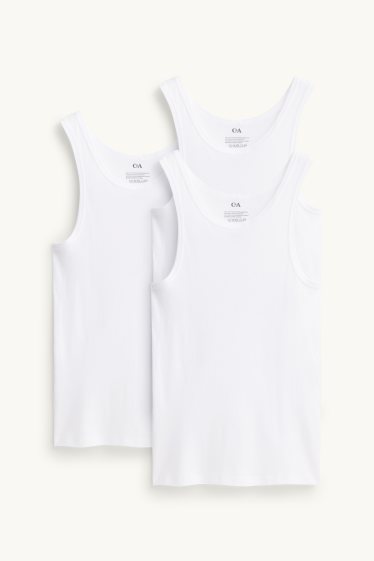 Bărbați - Multipack 3 buc. - maiou - reiat fin - alb