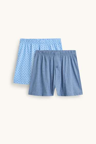 Uomo - Confezione da 2 - boxer - blu / azzurro