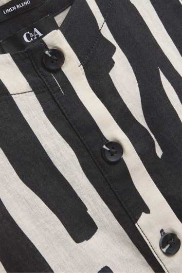 Dámské - Halenka bez rukávů - se vzorem - černá/bílá