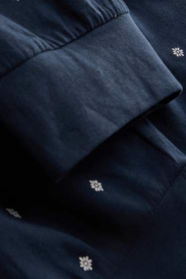 Dona - Pantalons de pijama - de flors - blau fosc