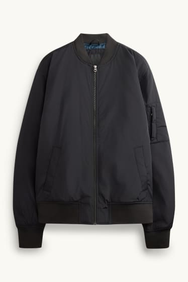 Home - Jaqueta bomber - folrada - negre