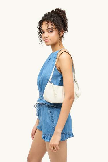 Women - Shoulder bag - faux leather - white