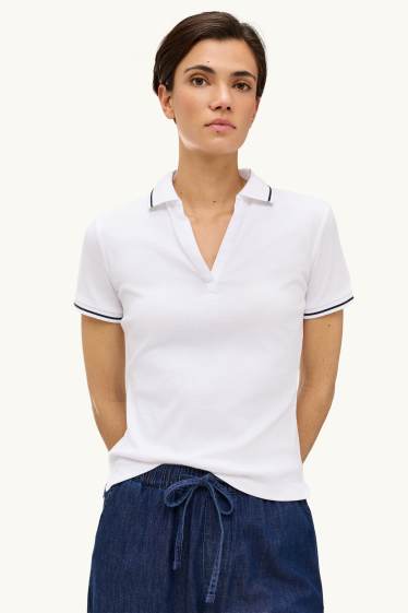 Damen - Poloshirt - Regular Fit - weiß