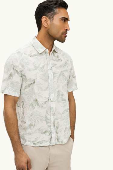Home - Camisa - regular fit - Kent - estampada - blanc/verd