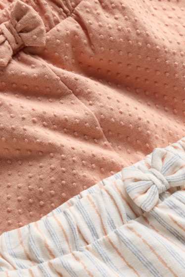 Bebeluși - fete - Multipack 2 perechi - pantaloni scurți bebeluși - portocaliu / alb-crem