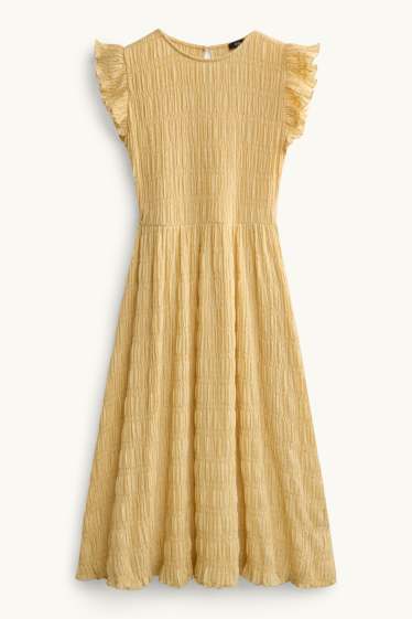 Mujer - Vestido fit & flare - con textura - amarillo claro