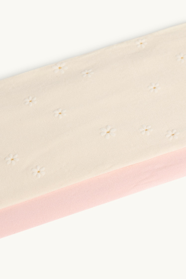 Children Girls - Multipack of 2 - floral - tights - 40 denier - creme