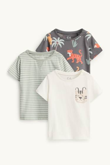 Nadó nen - Paquet de 3 - safari - samarreta de mànigues curtes - blanc