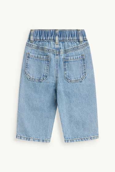 Baby Boys - Teddy bear - baby jeans - blue denim