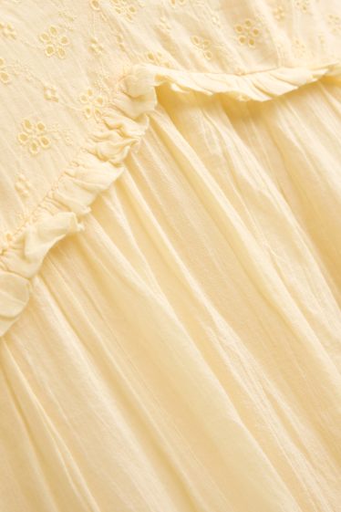 Damen - Empirekleid - gelb