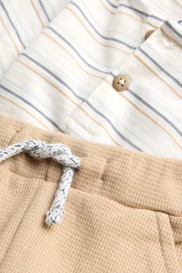 Baby Buben - Baby-Outfit - 2 teilig - weiß / beige