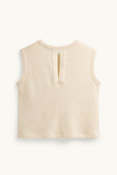 Donna - Top in maglia - bianco crema