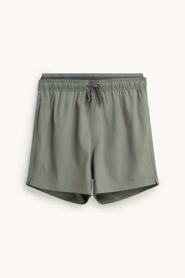 Herren - Badeshorts - 2-in-1-Look - dunkelgrün