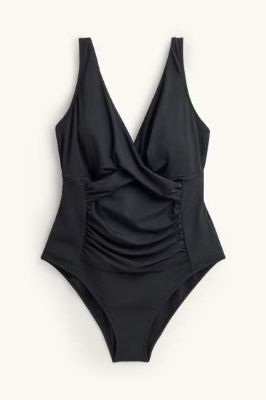 Dona - Banyador amb frunzit - enconxat - LYCRA® XTRA LIFE™ - negre