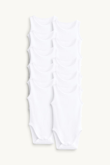 Unisexe - Lot de 10 - bodys bébé - blanc