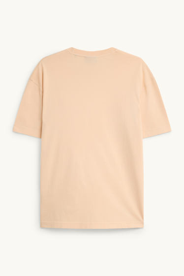 Pánské - Tričko - relaxed fit - lososová barva