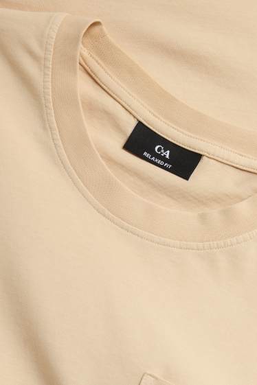 Pánské - Tričko - relaxed fit - lososová barva