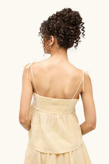 Mujer - Blusa sin mangas - con textura - amarillo