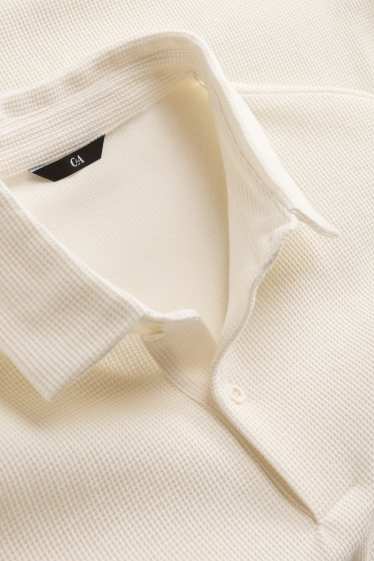 Bărbați - Tricou polo - regular fit - structurat - crem