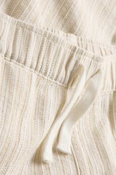 Children Boys - Bermuda shorts - striped - textured - beige