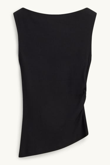 Donna - Top - a coste - nero