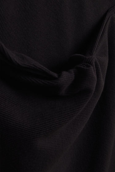 Donna - Top - a coste - nero