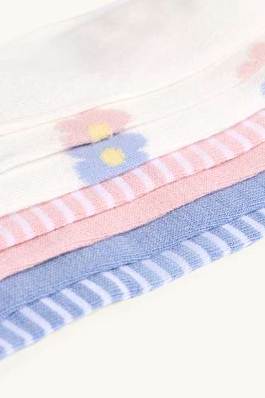 Kinder Mädchen - Multipack 7er - Blume - Sneakersocken - weiss