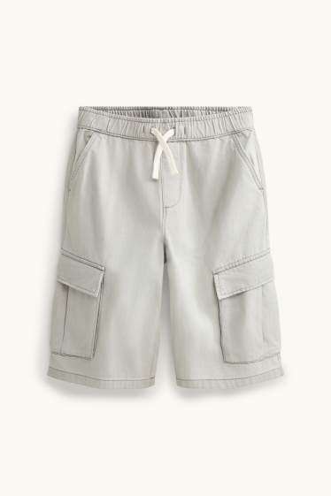 Kinder Jungen - Jeans-Bermudas - hellgrau