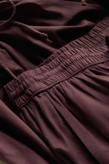 Damen - Haremshose - Mid Waist - Balloon Leg - braun