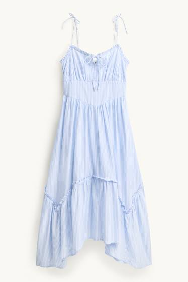 Donna - Vestito Fit & Flare - a righe - azzurro