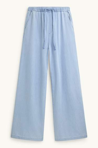 Femmes - Wide leg jean - high waist - jean bleu clair