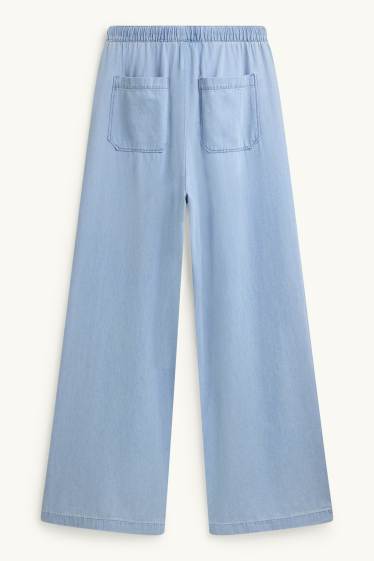 Femmes - Wide leg jean - high waist - jean bleu clair