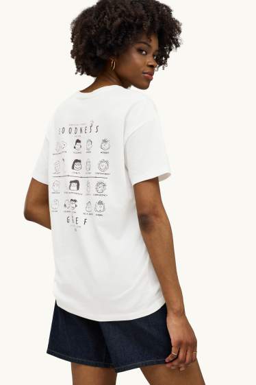 Donna - T-shirt - oversize - Peanuts - bianco